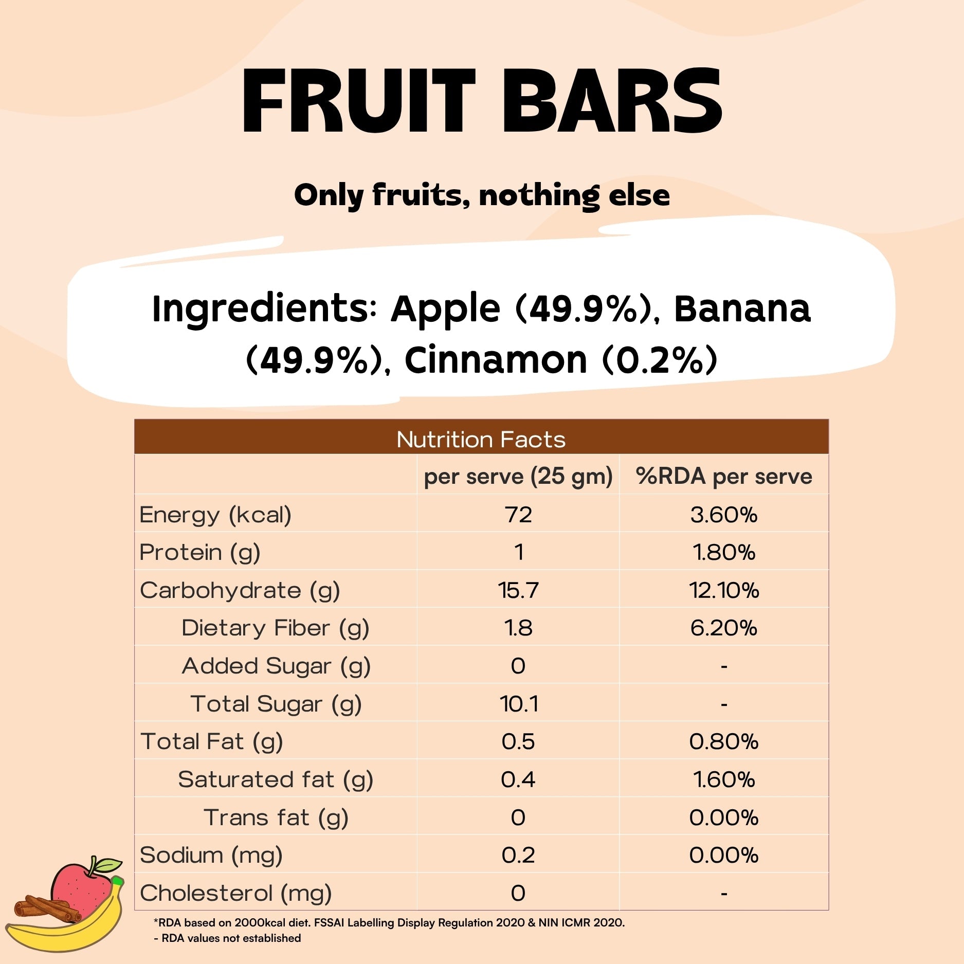 Apple Banana Cinnamon Fruit Bar