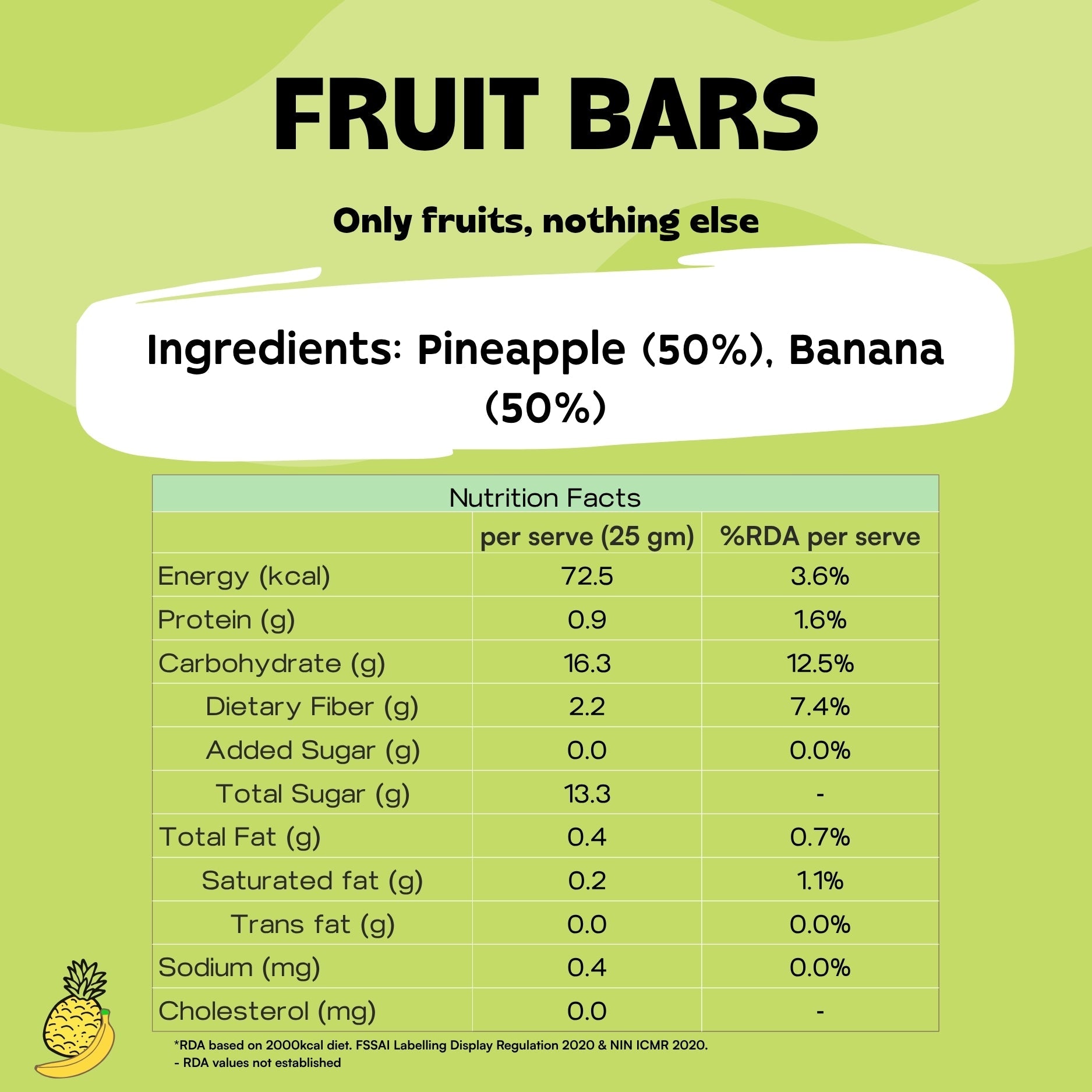 Pineapple Banana Fruit Bar