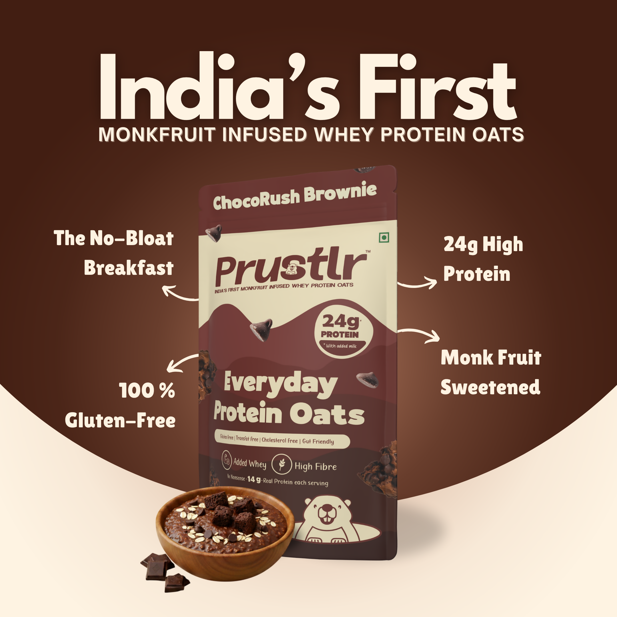 Everyday Protein Oats | ChocoRush Brownie | Pack of 5