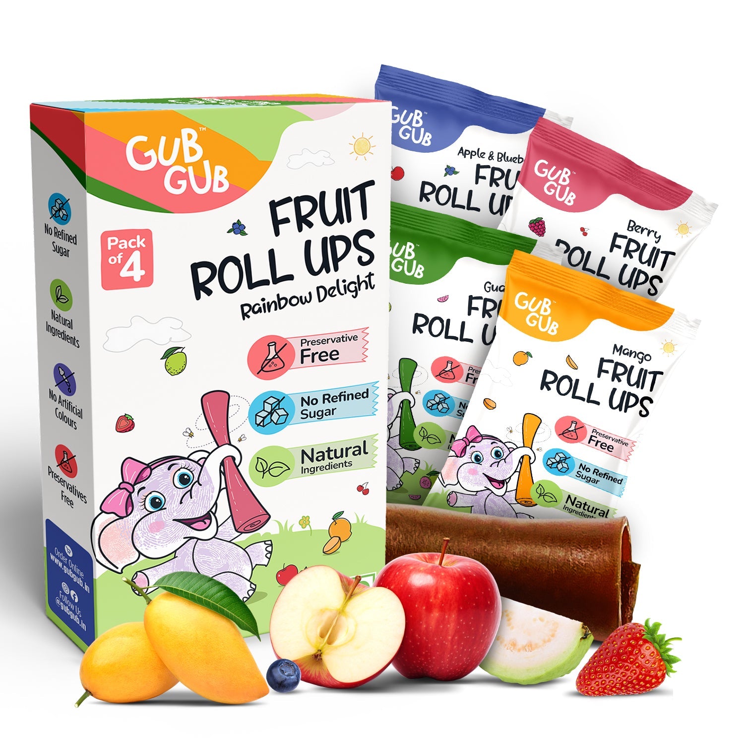 Fruit Roll Ups - Rainbow Delight Pack - 2 Boxes - Pack of 8 Flavours
