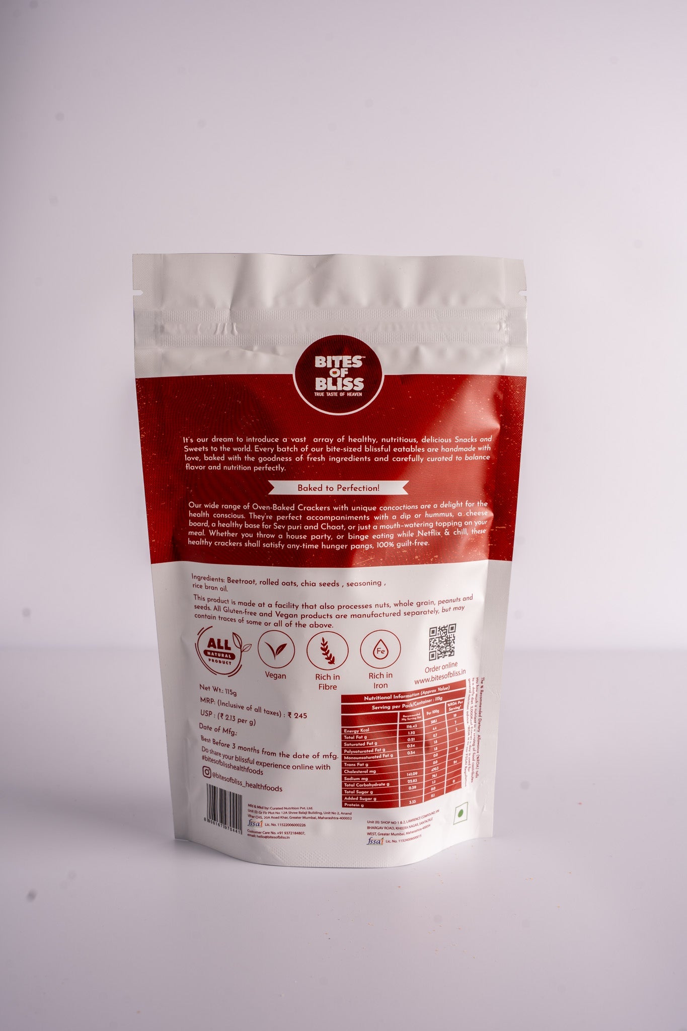 Beet Oat Crackers
