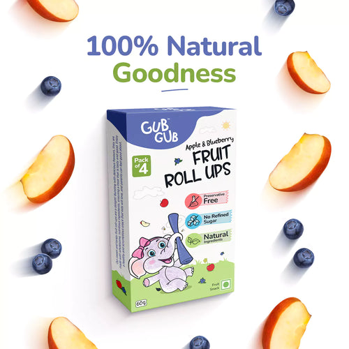 Apple & Blueberry Fruit Roll-Ups | Pack Of 4