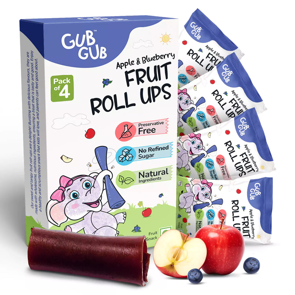 Fruit Roll Ups Assorted Pack of 4 | Apple, Mango, Guava, Berries