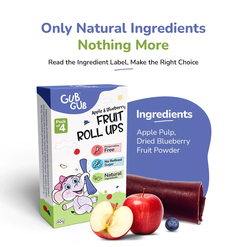 Fruit Roll Ups Assorted Pack of 4 | Apple, Mango, Guava, Berries