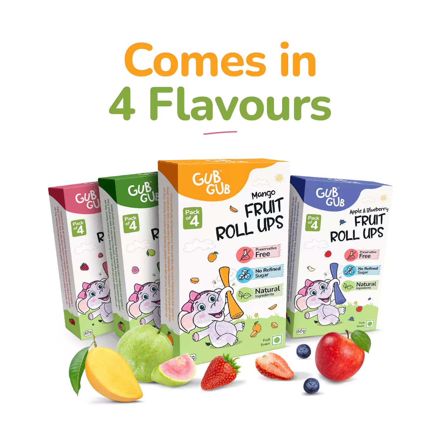 Apple & Blueberry Fruit Roll-Ups | Pack Of 4