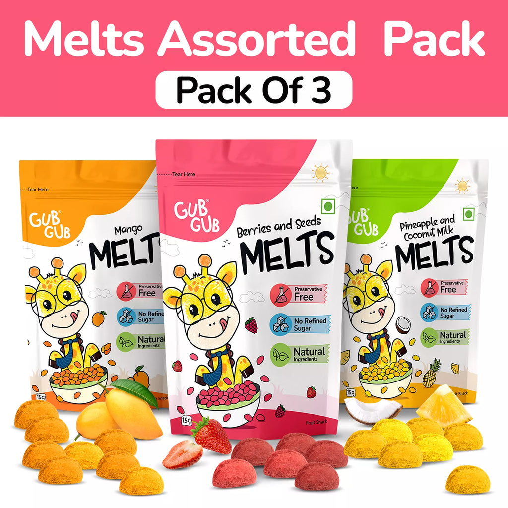 Melts Assorted Pack of 3 | Mango, Pineapple, Berries