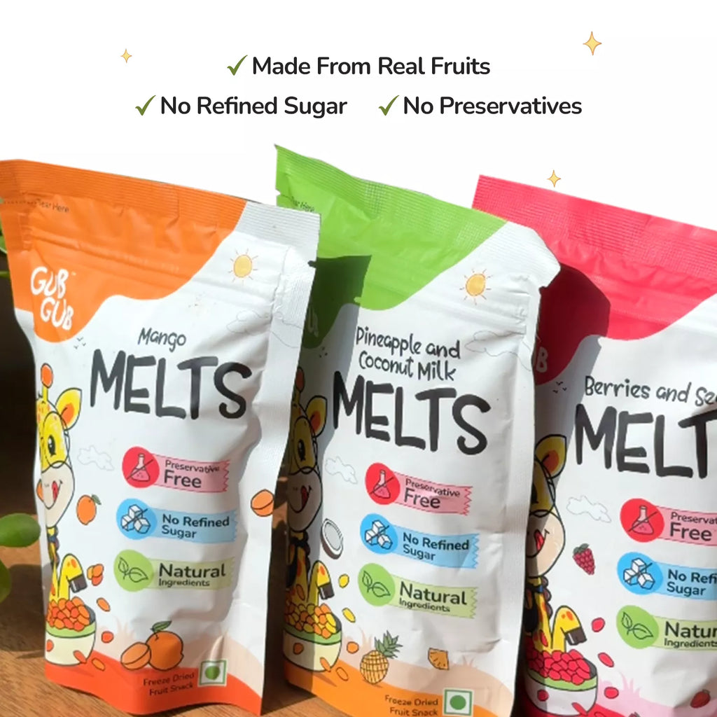 Melts Assorted Pack of 3 | Mango, Pineapple, Berries