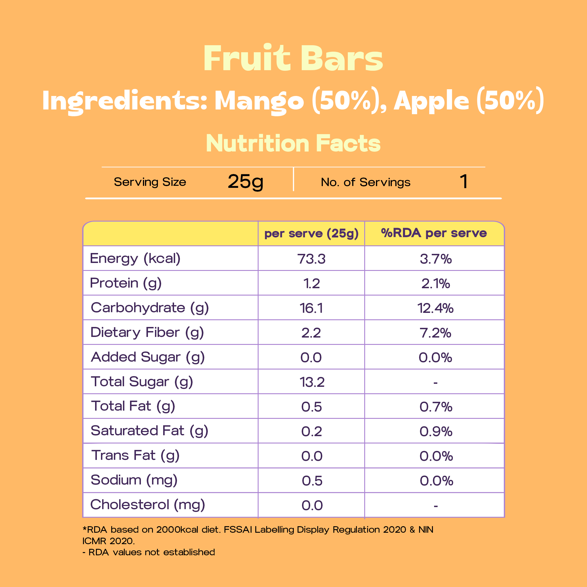 Mango Apple Fruit Bar