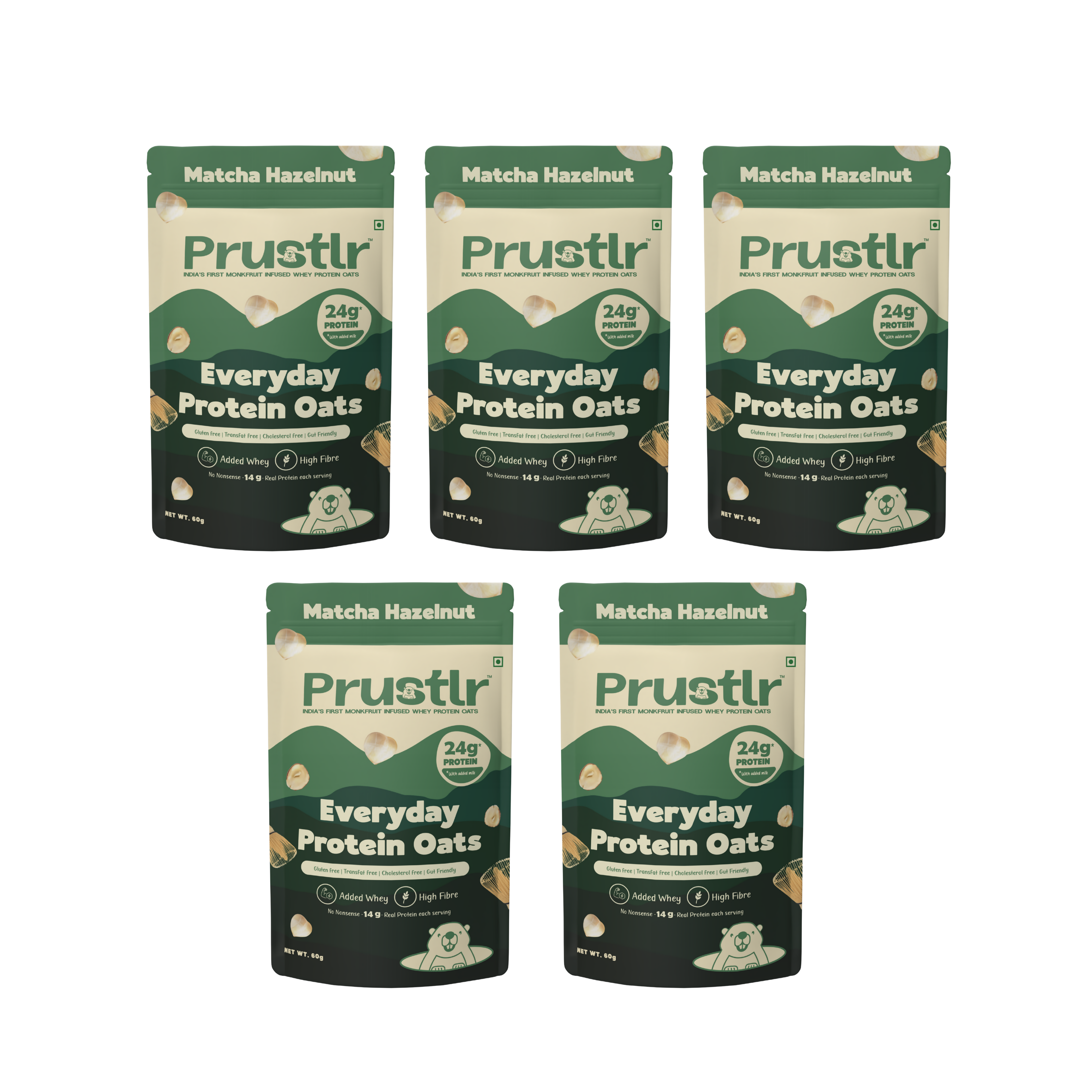 Everyday Protein Oats | Matcha Hazelnut | Pack of 5