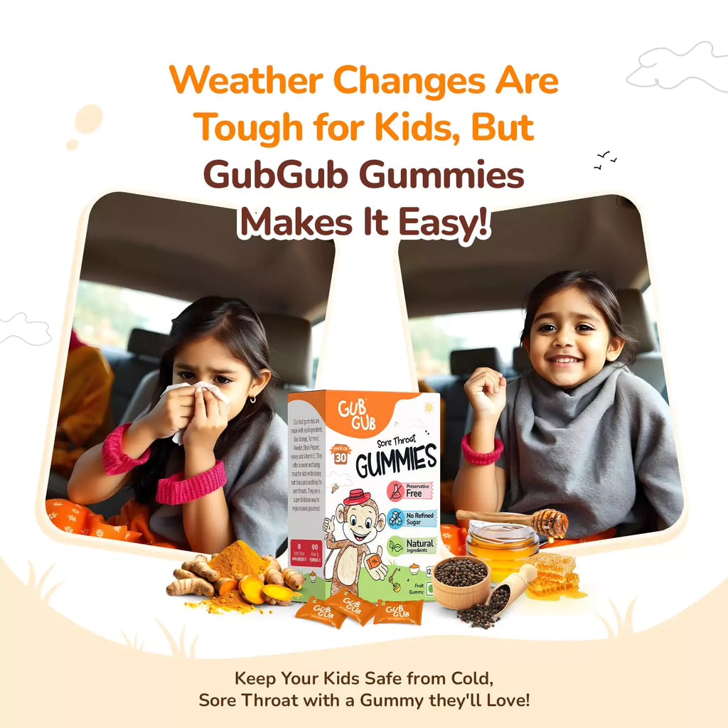 Sore Throat Orange Gummies, Pack Of 30