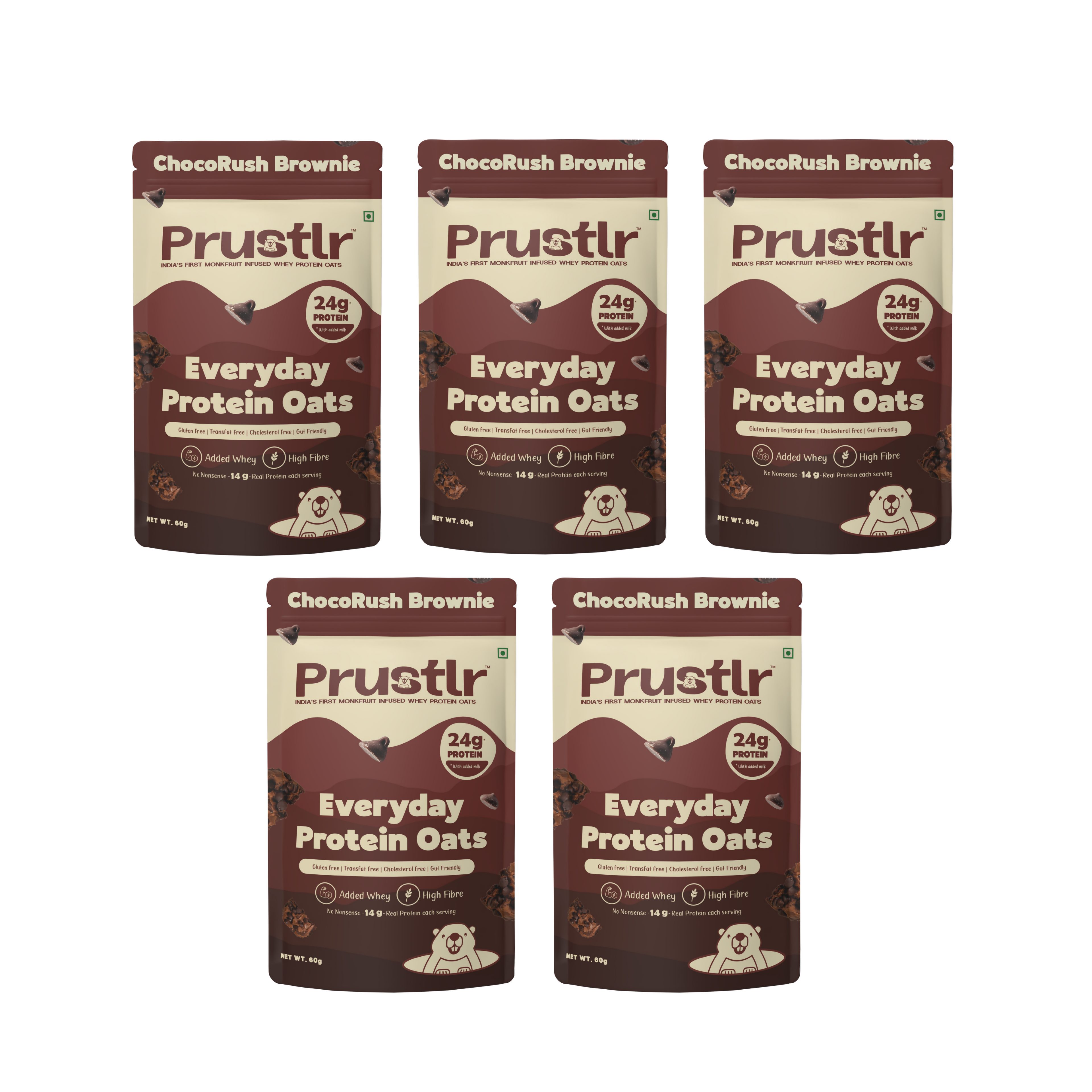 Everyday Protein Oats | ChocoRush Brownie | Pack of 5
