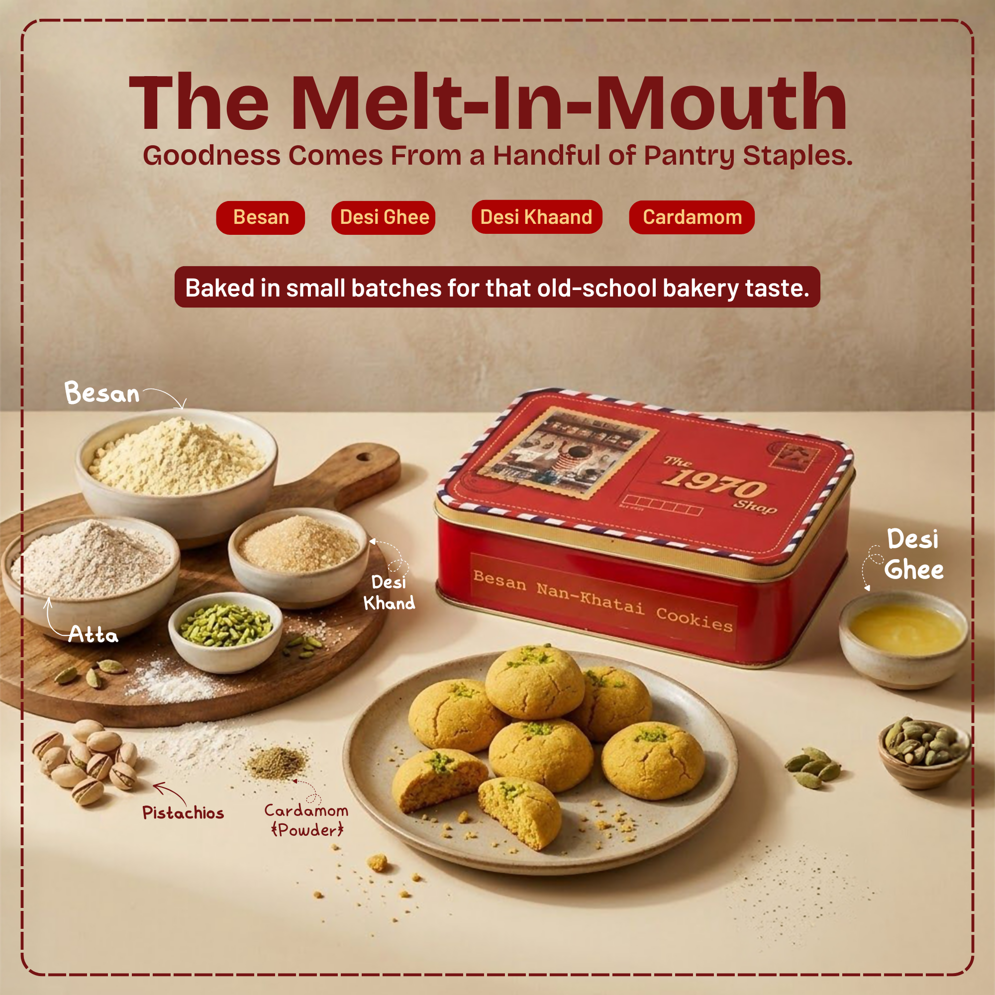 100% Besan Nankhatai Cookies